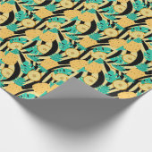 Papier Cadeau Zèbre, monstère, ananas : motif d'été. (Coin)