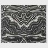 Papier Cadeau Zèbre noir et blanc Wavy Abstraction (Plat)