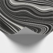 Papier Cadeau Zèbre noir et blanc Wavy Abstraction (Coin)