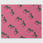 Papier Cadeau Zèbre rayé coloré (Plat)