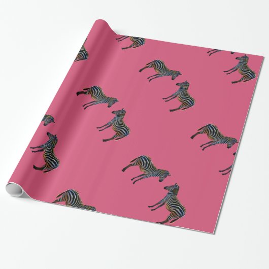 Papier Cadeau Zèbre rayé coloré (Déroulé)