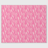 Papier Cadeau Zèbre rayures - Fuchsia et rose clair (Plat)