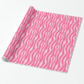 Papier Cadeau Zèbre rayures - Fuchsia et rose clair (Déroulé)