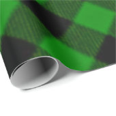 Papier Cadeau Zèbres de Noël, couronne de Noël, plaid vert (Coin rond)