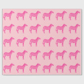 Papier Cadeau Zèbres - Fuchsia et rose clair (Plat)