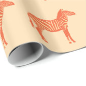 Papier Cadeau Zèbres - Mandarin et orange clair (Coin rond)