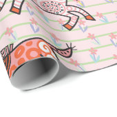 Papier Cadeau Zèbres stylisés Whimsical et ludique (Coin rond)