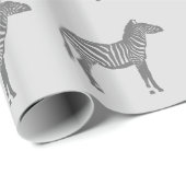 Papier Cadeau Zèbres - Tons de gris / gris (Coin rond)