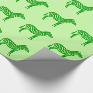 Papier Cadeau Zèbres - Tons de Lime Vert