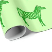 Papier Cadeau Zèbres - Tons de Lime Vert (Coin rond)