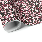 Papier Cadeau Zentangle rouge (Coin rond)