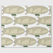 Papier Cadeau Zeppelin Dirigeable Rétro Sci-Fi Blimp (Plat)