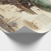 Papier Cadeau Zeppelin Steampunk vintage (4) (Coin)