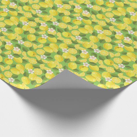 Papier Cadeau Zesty Lemon : Citrus Motif Delight (Coin)