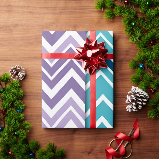 Papier Cadeau Zig Zagging pastel Vertical Green Retro Motif (Cadeau de vacances)