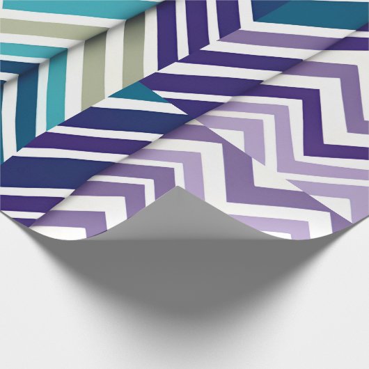 Papier Cadeau Zig Zagging pastel Vertical Green Retro Motif (Coin)