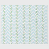 Papier Cadeau Ziggy Chevron in Green and Aqua (Plat)