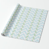 Papier Cadeau Ziggy Chevron in Green and Aqua (Déroulé)