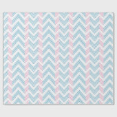 Papier Cadeau Ziggy Chevron in Pink and Aqua (Plat)