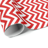 Papier Cadeau Zigzag blanc rouge H de Chervron d'extra large (Coin rond)