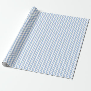Papier Cadeau Zigzag bleu clair et blanc