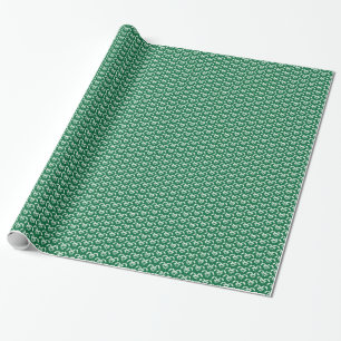 Papier Cadeau Zigzag fleuri vert