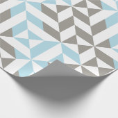 Papier Cadeau ZigZag géométrique bleu et argent (Coin)