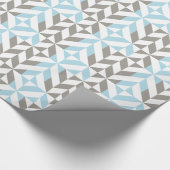Papier Cadeau ZigZag géométrique bleu et argent (Coin)