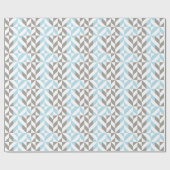 Papier Cadeau ZigZag géométrique bleu et argent (Plat)