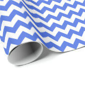 Papier Cadeau Zigzag I - Bleu blanc et royal (Coin rond)