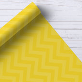 Papier Cadeau Zigzag Jaune Doré Chevron Stripes