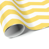 Papier Cadeau Zigzag jaune et blanc Chevron de freesia barré (Coin rond)