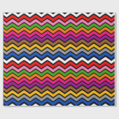 Papier Cadeau Zigzag multicolore Chevron Design noir (Plat)