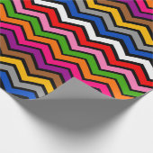 Papier Cadeau Zigzag multicolore Chevron Design noir (Coin)