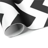 Papier Cadeau Zigzag noir et blanc (Coin rond)