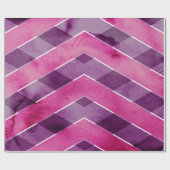 Papier Cadeau Zigzag pourpre rose abstrait de Chevron (Plat)