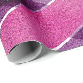Papier Cadeau Zigzag pourpre rose abstrait de Chevron (Coin rond)