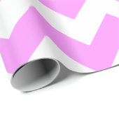 Papier Cadeau Zigzag rose et blanc (Coin rond)