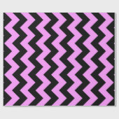 Papier Cadeau Zigzag rose et noir (Plat)