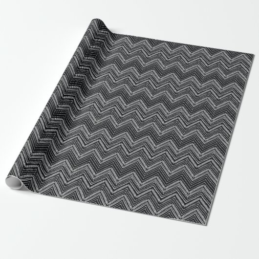 Papier Cadeau Zigzag Stripes : Ethnique Dessinée À La Main (Déroulé)