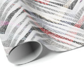 Papier Cadeau Zigzag texturé gris (Coin rond)