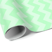 Papier Cadeau Zigzag vert de menthe monochromatique (Coin rond)