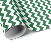 Papier Cadeau Zigzag vert et blanc (Coin rond)