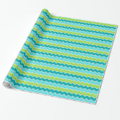 Papier Cadeau Zigzag vert et bleu éergetique pour Cérébration (Déroulé)