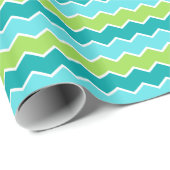 Papier Cadeau Zigzag vert et bleu éergetique pour Cérébration (Coin rond)