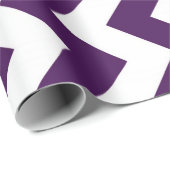 Papier Cadeau Zigzag violet et blanc (Coin rond)