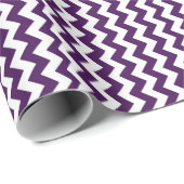 Papier Cadeau Zigzag violet et blanc (Coin rond)