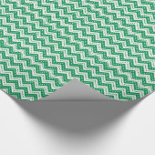 Papier Cadeau Zigzags verts mignons de Polkadot (Coin)