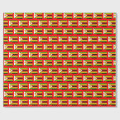 Papier Cadeau Zimbabwe Wrapper Paper, Zimbabwe Drapeau patriote (Plat)