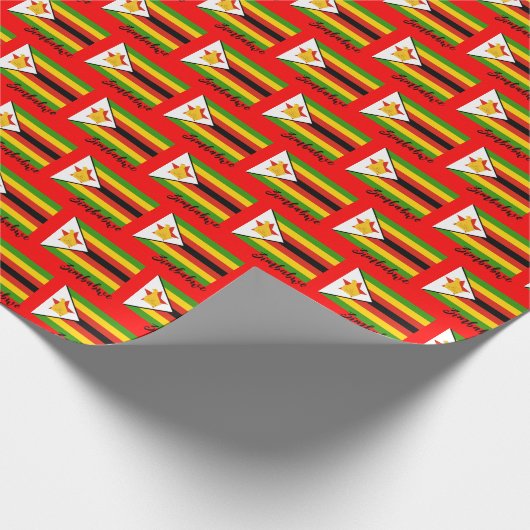 Papier Cadeau Zimbabwe Wrapper Paper, Zimbabwe Drapeau patriote (Coin)